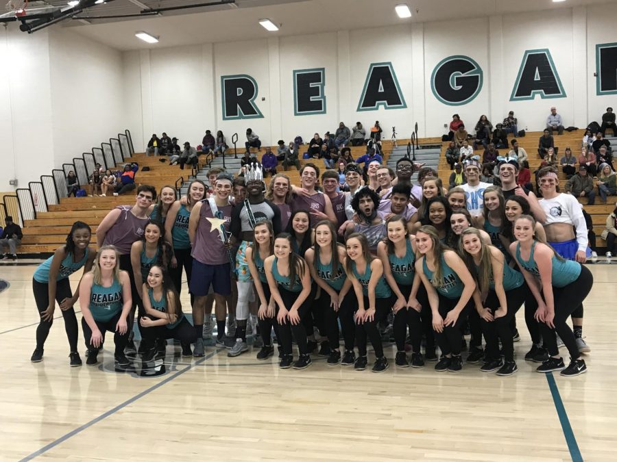 The new King and Prince pose with the other nominees and Raiderettes. This year they raised $4,209.28 for St. Judes Childrens Hospital.