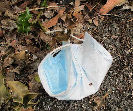 Face masks can oftentimes be seen littered on the ground and trampled underfoot. The simple acts of throwing it away or reusing it could help keep the trash off the streets.