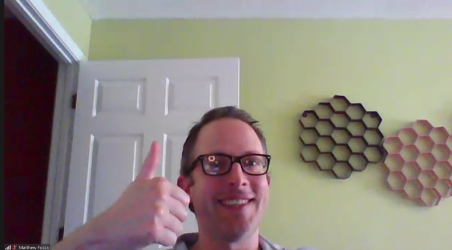 Matthew Fossa receives a rating of  6/10 for his zoom background. During online learning, students have gotten a sneak peak into some of their teachers' homes.